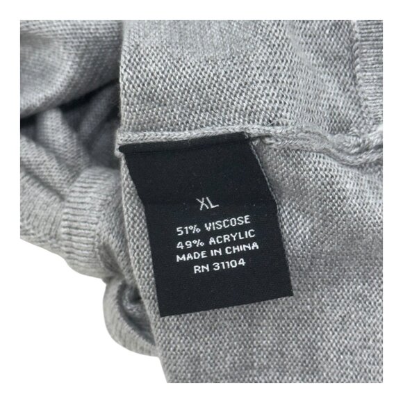 New Directions Womens Gray Tie-Front V-Neck Sweater XL Lightweight Long Sleeve - Picture 3 of 11